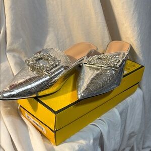 Elegant Silver Women's Mules
